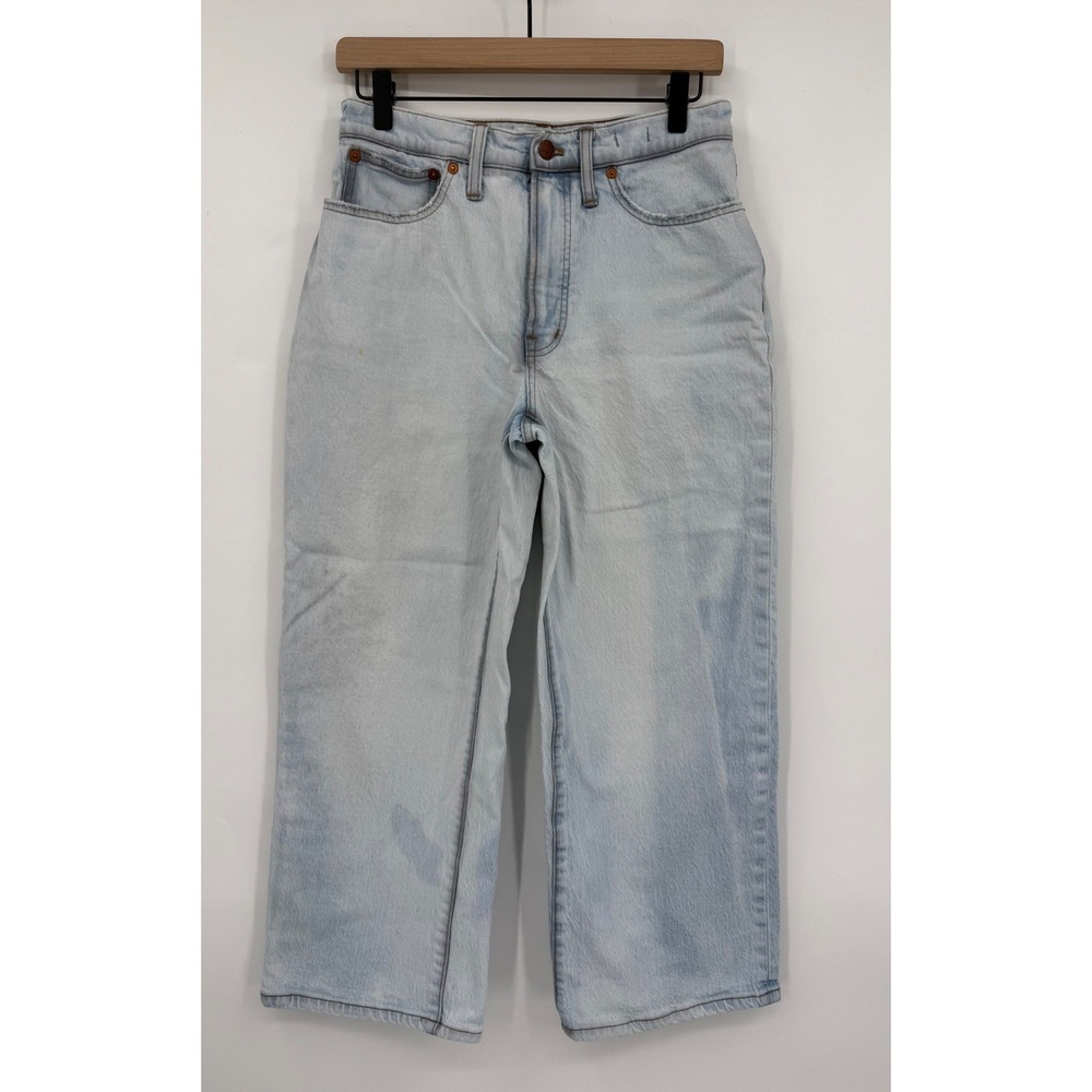 Madewellā Jeans Womens 27 Petite Blue Wide Leg Crop Light Wash Denim Pants